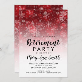 Helgdag Red vid Vinter Pension Party Inbjudningar