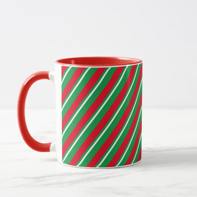 Helgdag Red White Grönt Candy cane Mugg (Vänster)