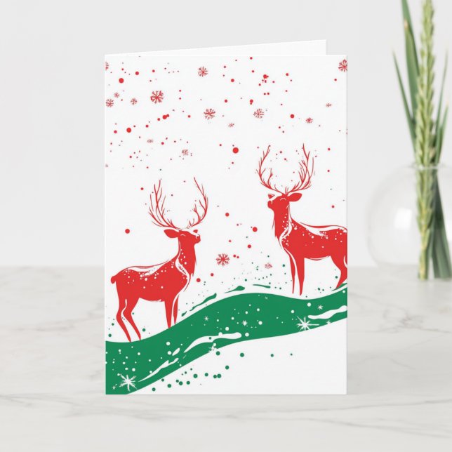 HELGDAG REINDEER #1 TACK KORT (Framsida)