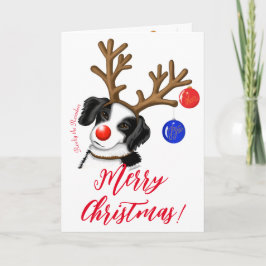 Helgdag Reindeer Gräns Collie Greeting Card Kort