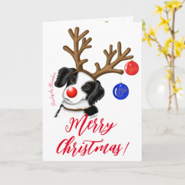 Helgdag Reindeer Gräns Collie Greeting Card Kort