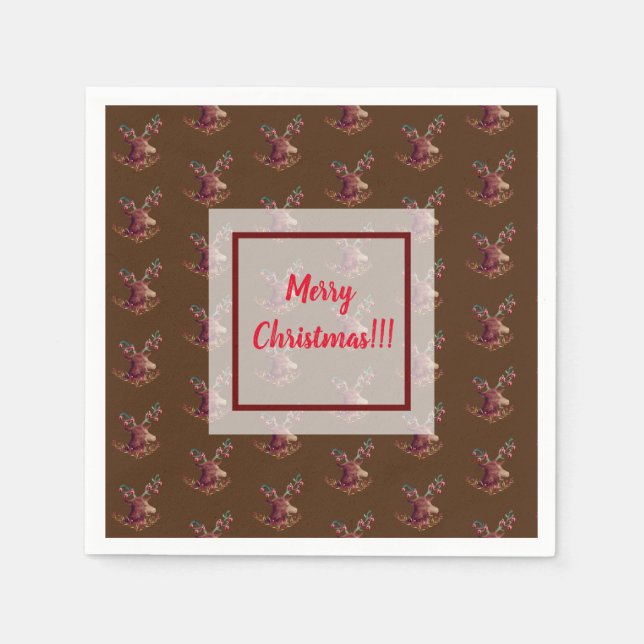 Helgdag Reindeer Pappersservett (Framsidan)