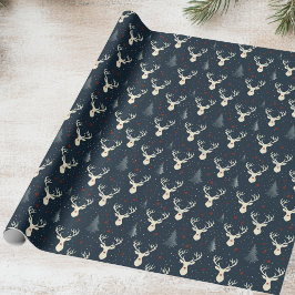 Helgdag rener, Julgran, snöflingor Presentpapper