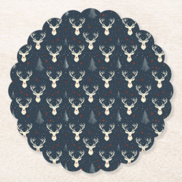 Helgdag rener, Julgran, snöflingor Underlägg Papper