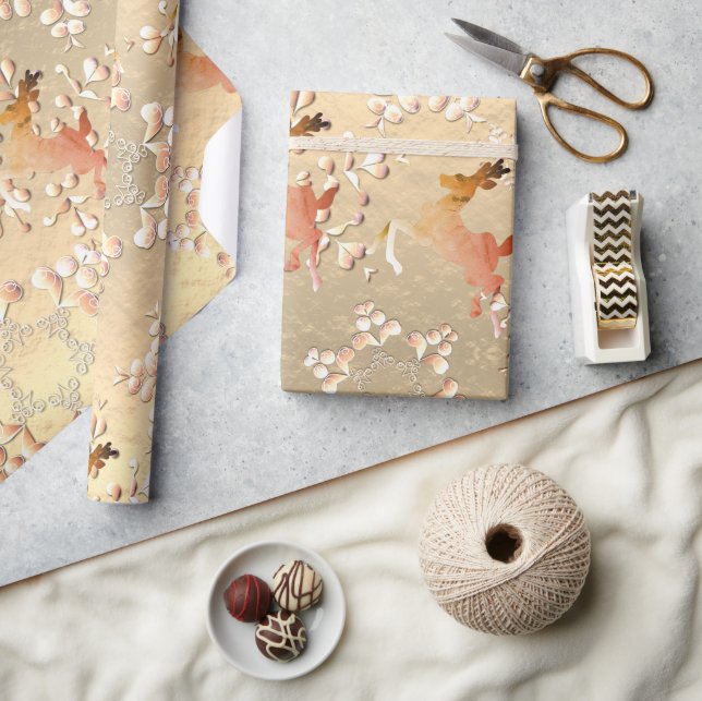 Helgdag Rener Snöflingor vid Ro Guld Presentpapper (Hantverk)