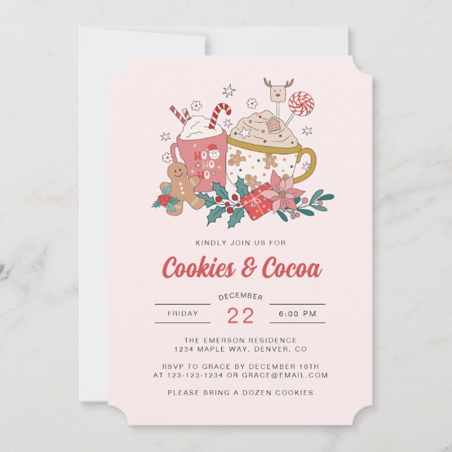 Helgdag Retro-julinbjudan Inbjudningar (Framsida)