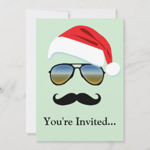 Helgdag Retro Sunglass w/ Mustache Inbjudningar
