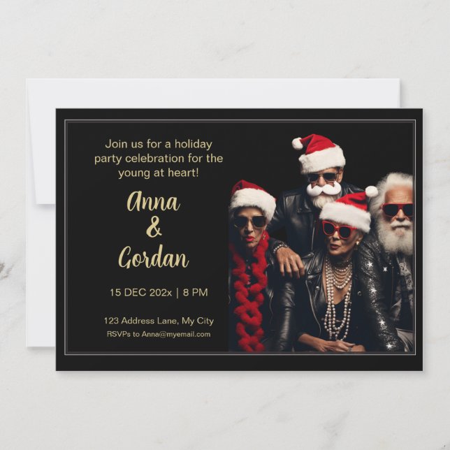 Helgdag Rockers som är unga i hjärtat Inbjudan (Framsida)