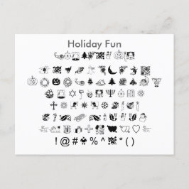 Helgdag Roligt - Zazzle Font Sampler Lakan med Gui Vykort