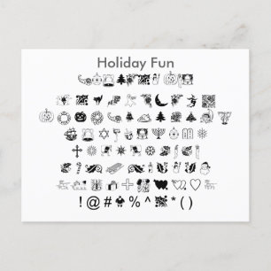 Helgdag Roligt - Zazzle Font Sampler Lakan med Gui Vykort