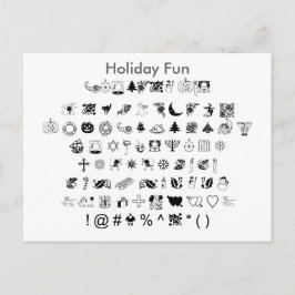 Helgdag Roligt - Zazzle Font Sampler Lakan med Gui Vykort