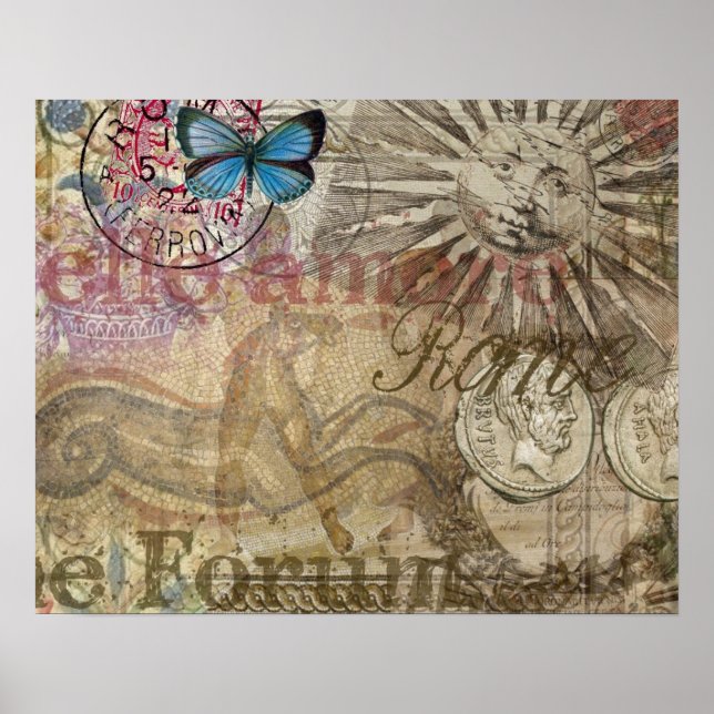 Helgdag Rom Italien Travel Vacation City Poster (Framsidan)