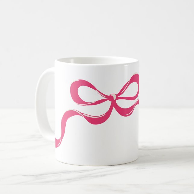 Helgdag rosa Modern Classic Bows Kaffemugg (Framsida vänster)