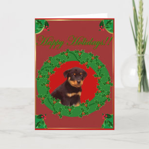 Helgdag Rottweiler-hälsningskort Helgkort