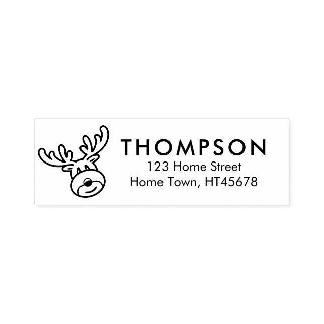 Helgdag Rudolph-Returadress Självfärgande Stämpel (Design)