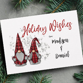Helgdag Rustic Gnomes in Red Buffalo Play Julkort