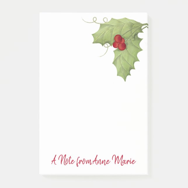 Helgdag Rustic jul Greenery Cute Anpassningsbar Post-it Block (Framsida)