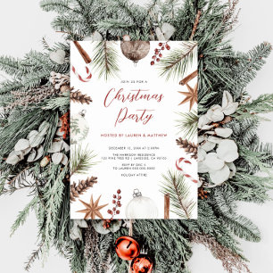 Helgdag Rustic jul Party Inbjudningar