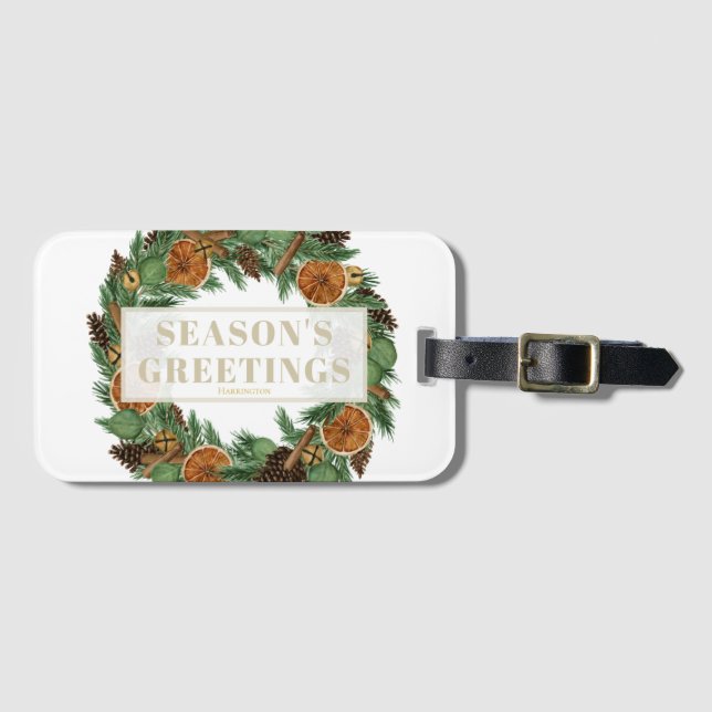 Helgdag Rustic Winter Gräs Wandan Bagagebricka (Framsida horisontal)