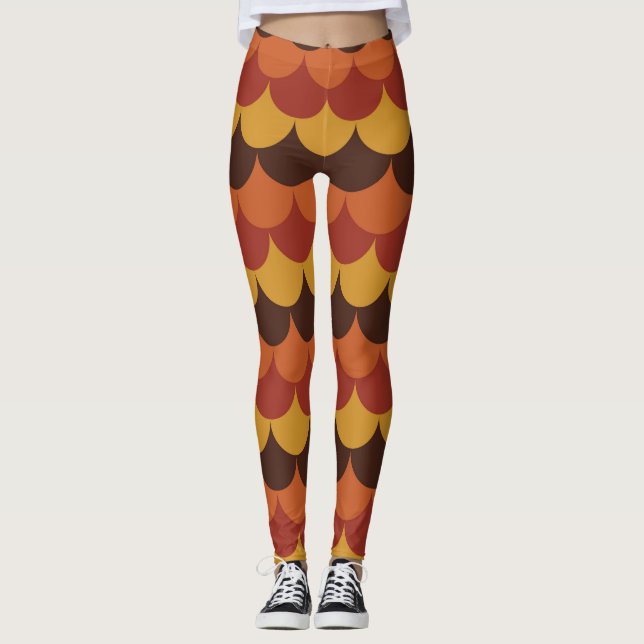 Helgdag Rustik Thanksgiving sjunker höstfärgad Leggings (Framsida)
