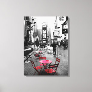 HELGDAG SALE! Black White Red Canvas Times Square