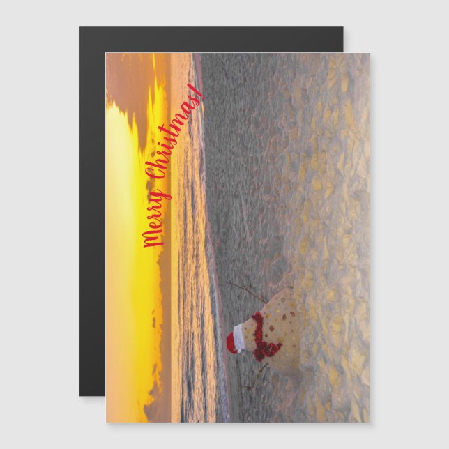 Helgdag Sandman på stranden Magnetic Card (Fram/baksida)