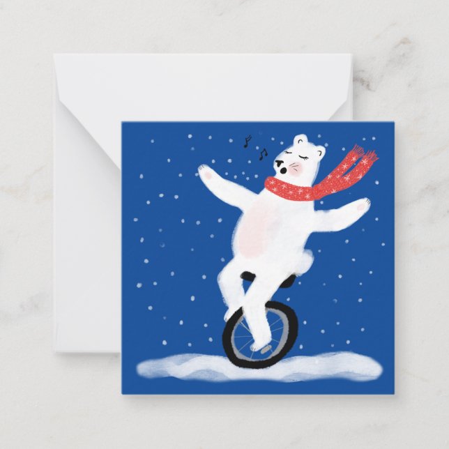 Helgdag Sång Polar Bear Card Anpassa den! Anteckningskort (Framsida)