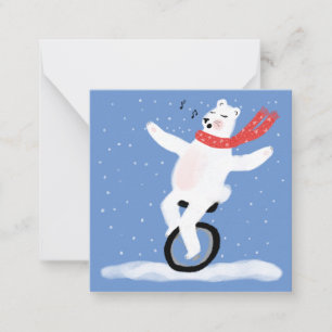 Helgdag Sång Polar Bear Card Anpassa den! Anteckningskort