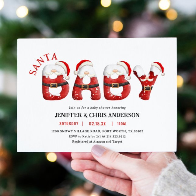 Helgdag Santa Baby Winter Baby Shower Inbjudningar (Skapare uppladdad)