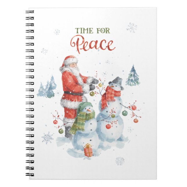 Helgdag Santa God Watercolor Anteckningsbok (Framsidan)