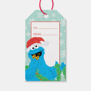 Helgdag Scribble Cookie Monster Presentetikett