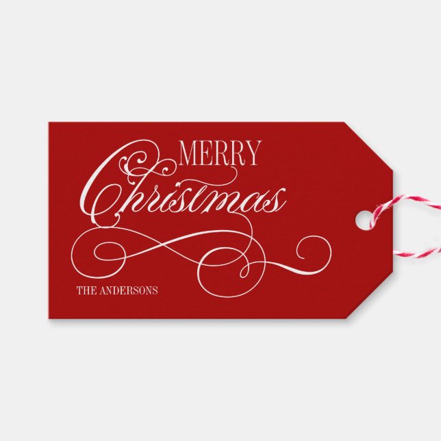 Helgdag Script God jul Presentetikett (Framsidan (Horizontal))