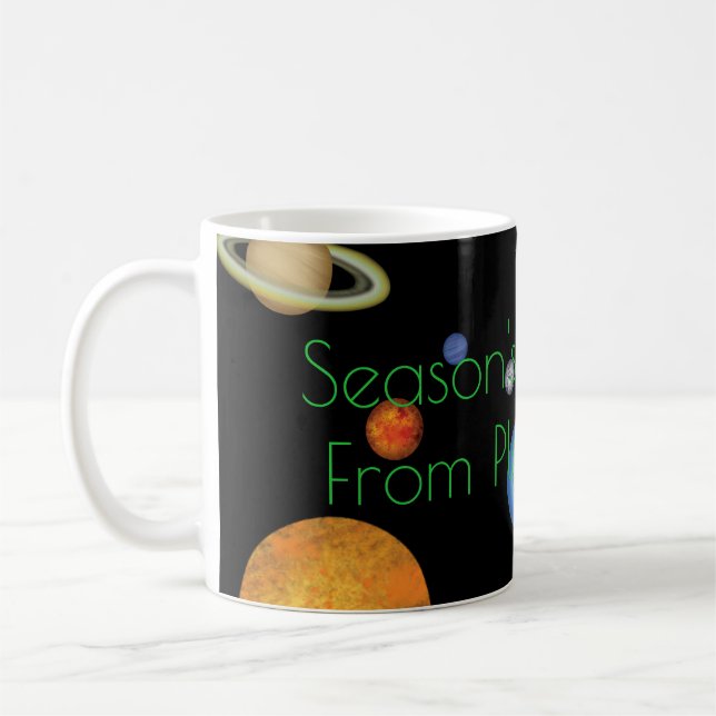 helgdag "Season's Greetings from Planet Earth" Kaffemugg (Vänster)