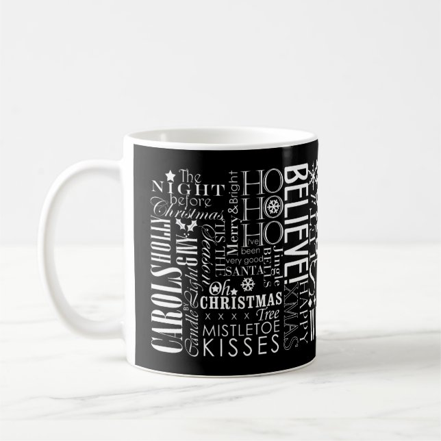 Helgdag Sentiments Blackboard Stil 11 oz Mugg (Vänster)