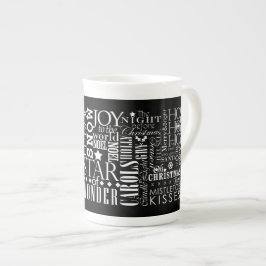 Helgdag Sentiments Blackboard Stil Bone China Mugg Benporslin Mugg