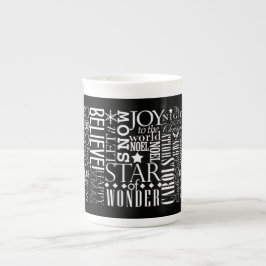 Helgdag Sentiments Blackboard Stil Bone China Mugg Benporslin Mugg