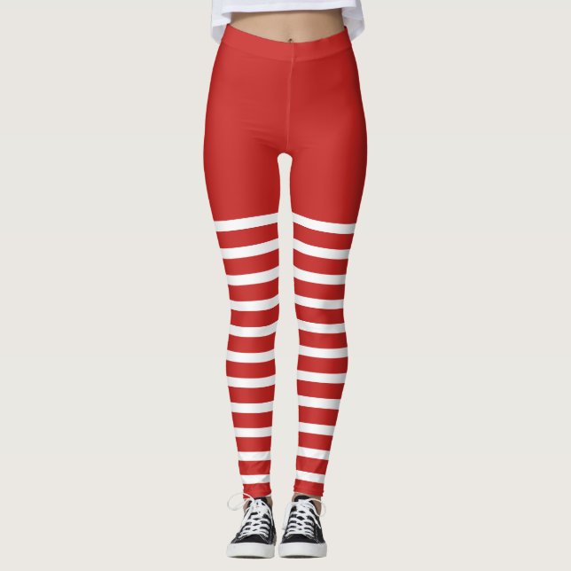 Helgdag Sexy Elf Leggings Candy cane jul (Framsida)