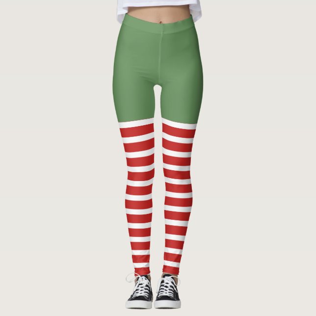 Helgdag Sexy Elf Leggings Candy cane jul (Framsida)
