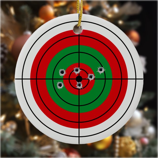 Helgdag Shooter Target Gun Shooter jul Julgransprydnad Keramik (Skapare uppladdad)