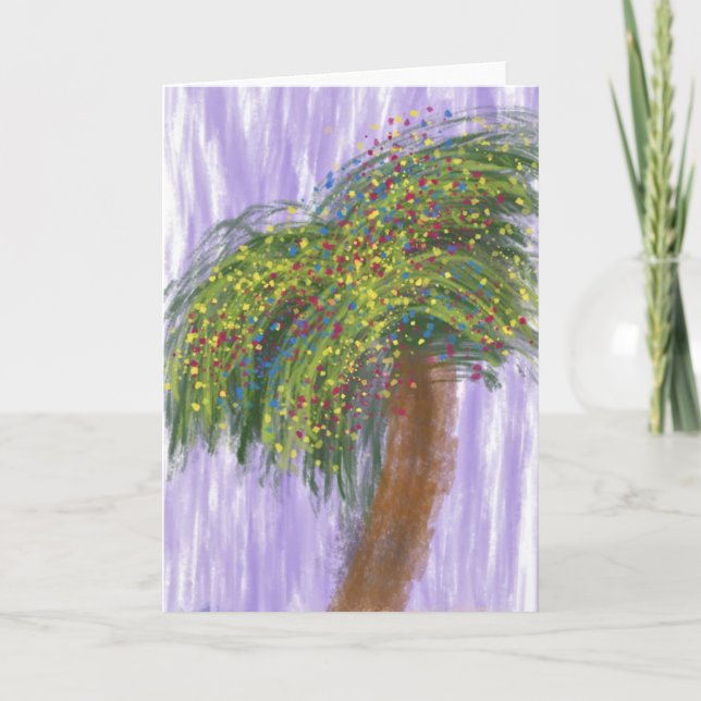 Helgdag Shore Träd Art Card Kort (Framsida)