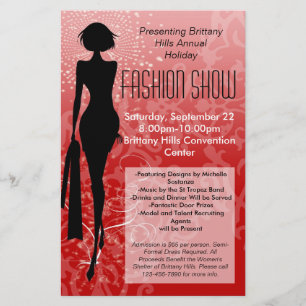 Helgdag Show Flyer, Red Silhouette Swirl Flygblad
