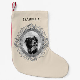 Helgdag Silvery Löv andedräkt Liten Julstrumpa