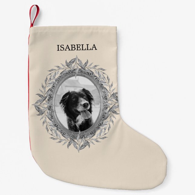 Helgdag Silvery Löv andedräkt Liten Julstrumpa (Framsidan)