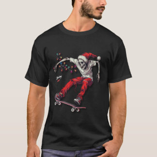 Helgdag Skeleton Skateboarder T Shirt