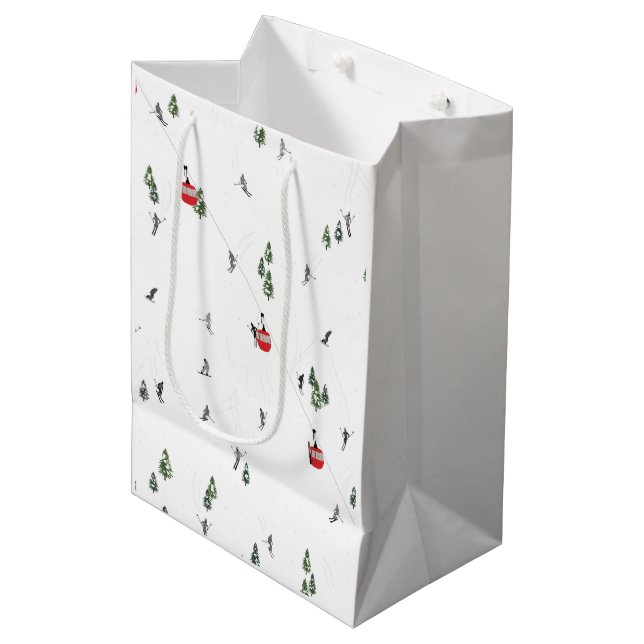 Helgdag Skiing Red Ski Hiss Illustration (Framsidan Vinklad)