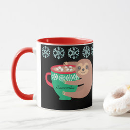 Helgdag Sloth Personlig Black Red Mugg