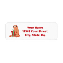Helgdag Sloth Return Address Label Returadress Etikett
