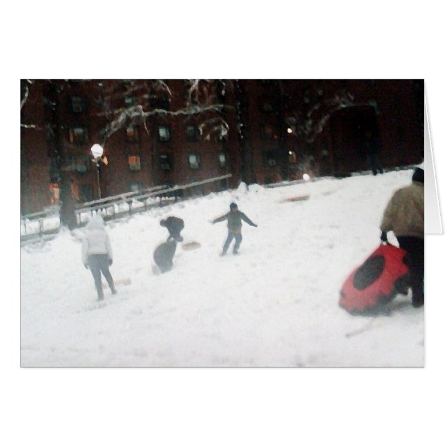 helgdag "Snö-dagen" - Säsongshälsningar OBS Kort (Framsidan Horizontal)