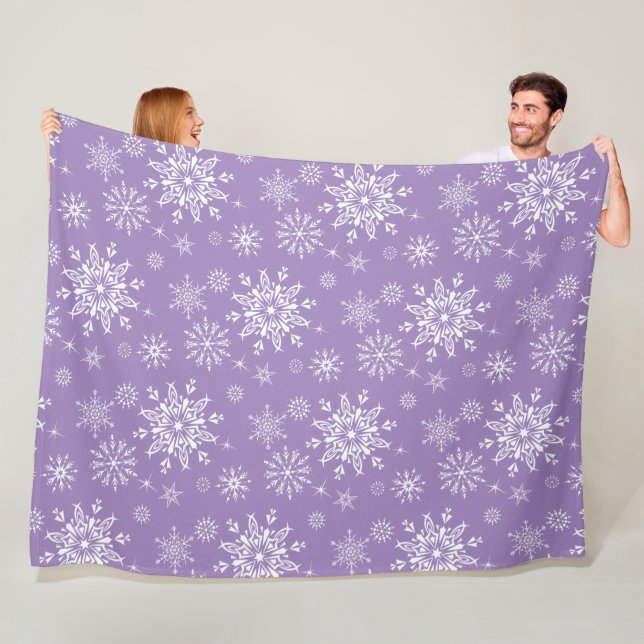 Helgdag Snöflingor Fleece Blanket (På plats)