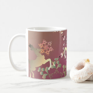 Helgdag Snöflingor och renar Kaffemugg